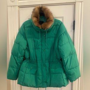 Faux Fur Collar Down Puffer Jacket